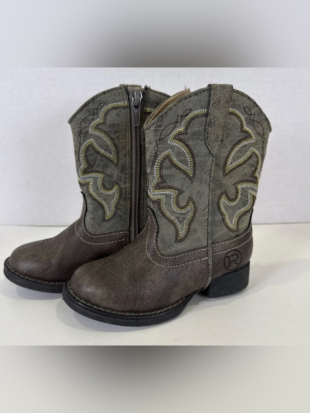 ROPER TODDLER Size 6 COWBOY WESTERN BOOTS BROWN & GRAY CODY Excellent Condition